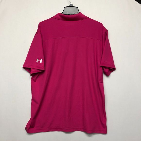 Under Armour Men Short Sleeve Golf Polo Shirt Top Size XL X-Large Pink B244 -21 - Picture 10 of 12